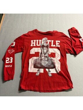Hustle 23 Marilyn Monroe Tattoo Long Sleeve Shirt Mens Large Red Graphic Tee